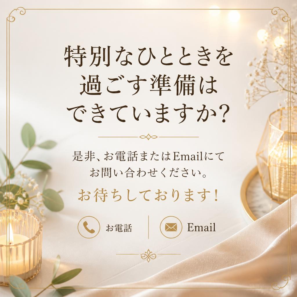 今すぐご予約・お問い合わせを！