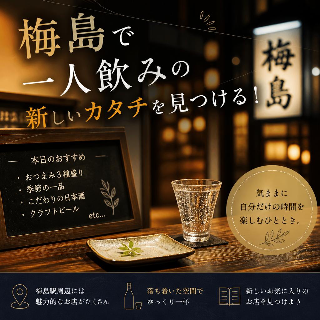 梅島で一人飲みの新しいカタチを見つける！