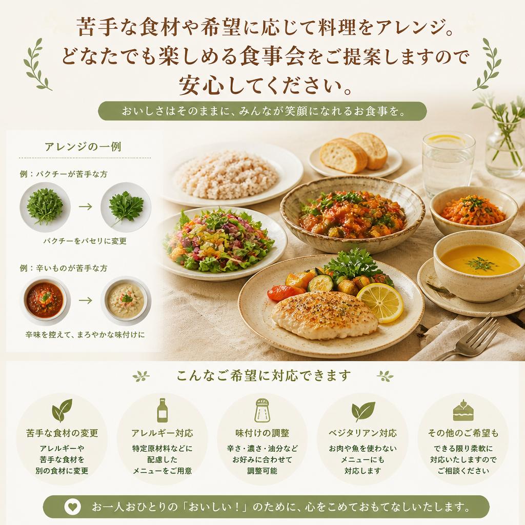 お好みに合わせたカスタマイズ